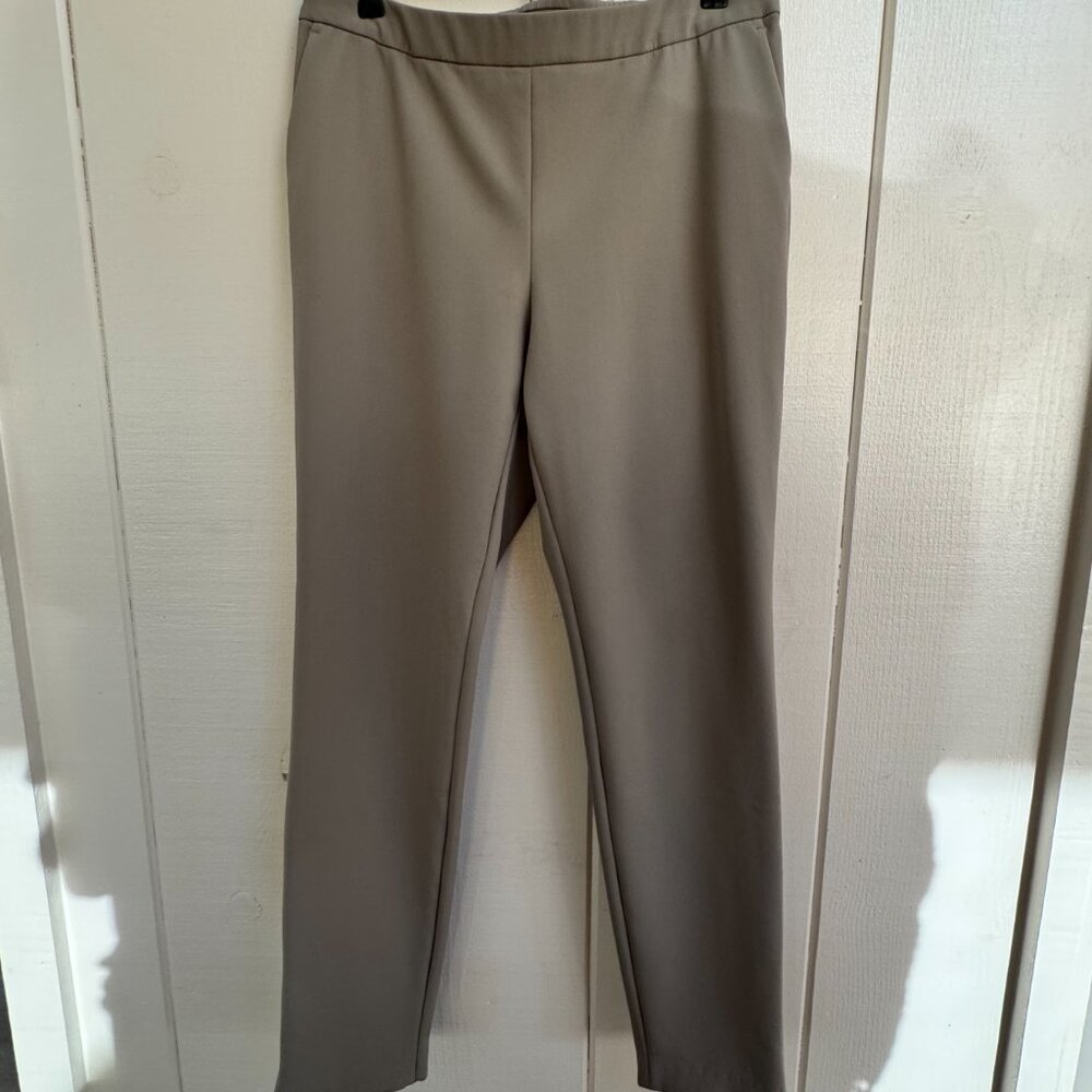 Lafayette 148 Murray Taupe Stretch Tapered Pants Size M